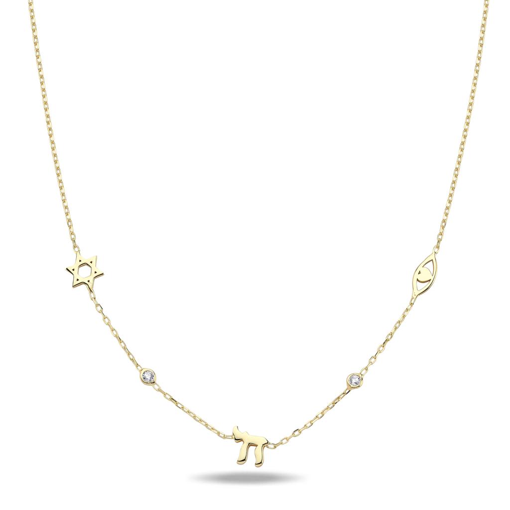 Lucky חי HAI charms necklace gold