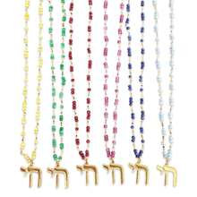 Load image into Gallery viewer, Lucky חי CHAI beads necklace long