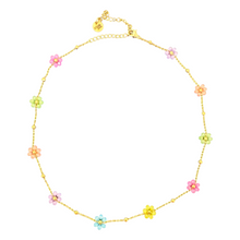 Carica l&#39;immagine nel visualizzatore di Gallery, Collana catena fiorellini perline Multicolor