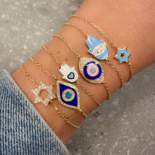 Load image into Gallery viewer, Lucky eye rainbow bracelet blue