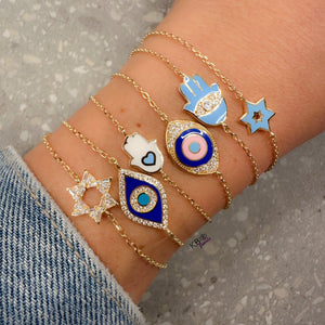 Lucky eye rainbow bracelet blue