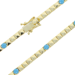 Tennis spikes bracelet turquoise