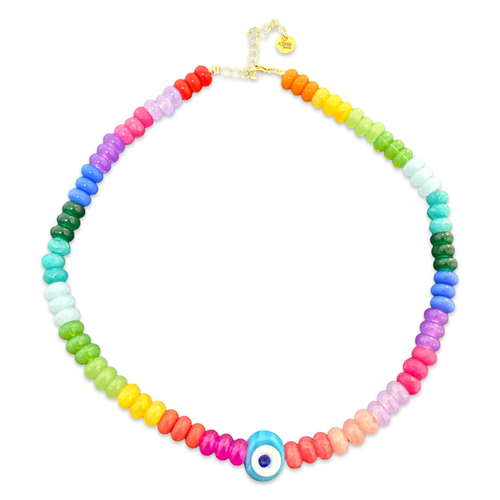 Mykonos Eye beads chocker rainbow