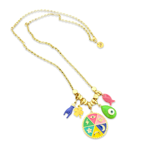 Necklace mixed lucky charms rainbow