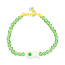 Load image into Gallery viewer, Capri bracelet fish green white