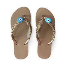 Load image into Gallery viewer, Havaianas flip flops gold 37/38