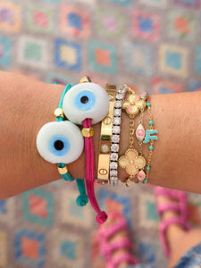 Greek eye bracelet fuxia big