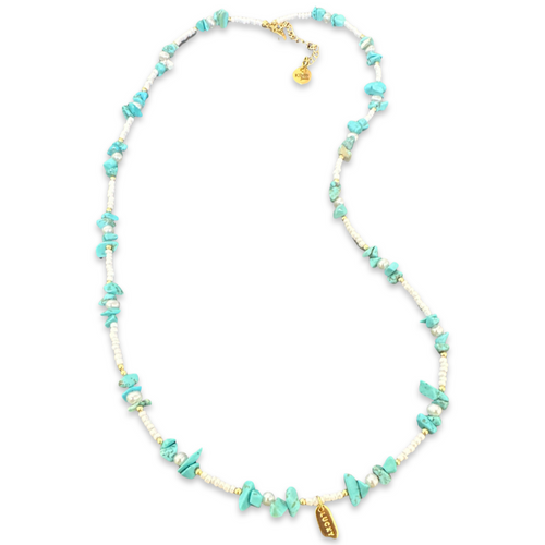 Turquoise beads lucky long necklace