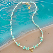 Load image into Gallery viewer, Turquoise beads lucky long necklace