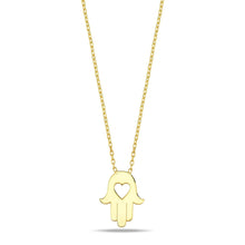 Load image into Gallery viewer, Lucky hamsa necklace heart