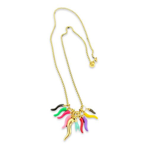 Multicolor Lucky horn necklace