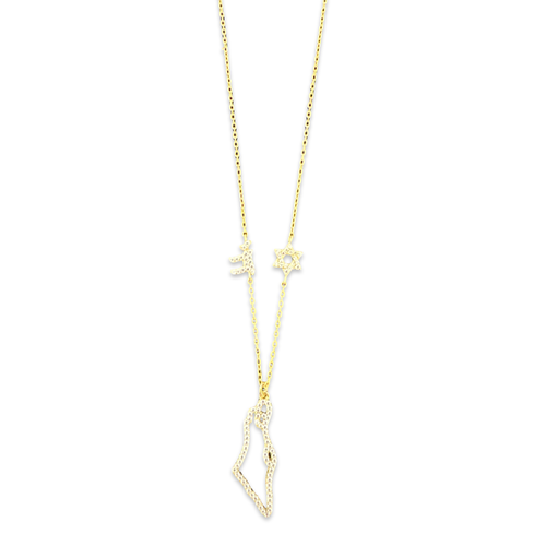Israel map necklace diam