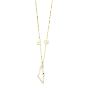 Israel map necklace diam