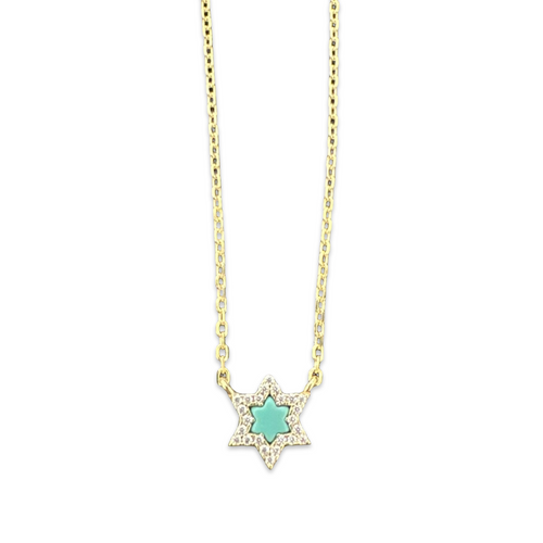 Maghen David necklace turquoise
