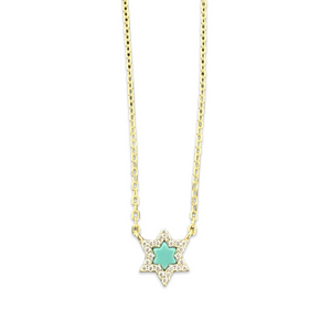 Maghen David necklace turquoise