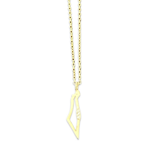 Israel map necklace