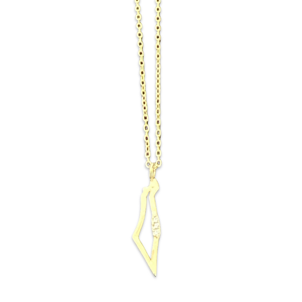 Israel map necklace