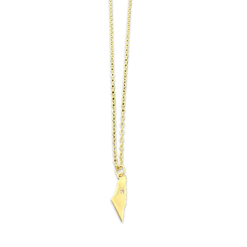 Israel map necklace mini