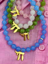 Load image into Gallery viewer, Lucky חי CHAI beads necklace green jade