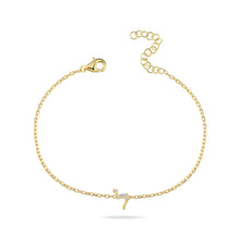 Load image into Gallery viewer, Hebrew letter bracelet gold diam