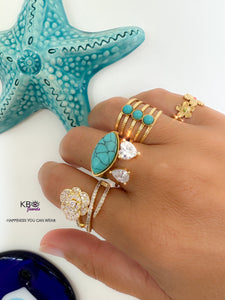 Turquoise dots ring