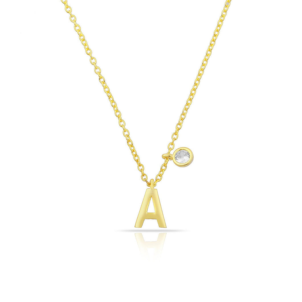 Personalized luxury initial necklace plain diam