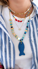 Load image into Gallery viewer, Lucky fish HAPPINESS necklace turquoise