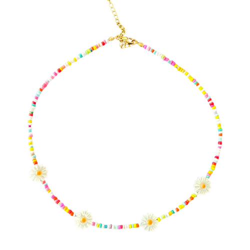 Daisy Flower beads necklace multicolor