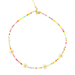 Daisy Flower beads necklace multicolor