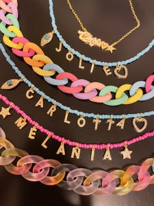 Perle personalizzate Nome collana multicolore
