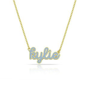 Personalized luxury enamel color name necklace