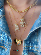 Load image into Gallery viewer, Teddy bears necklace pave’ gold