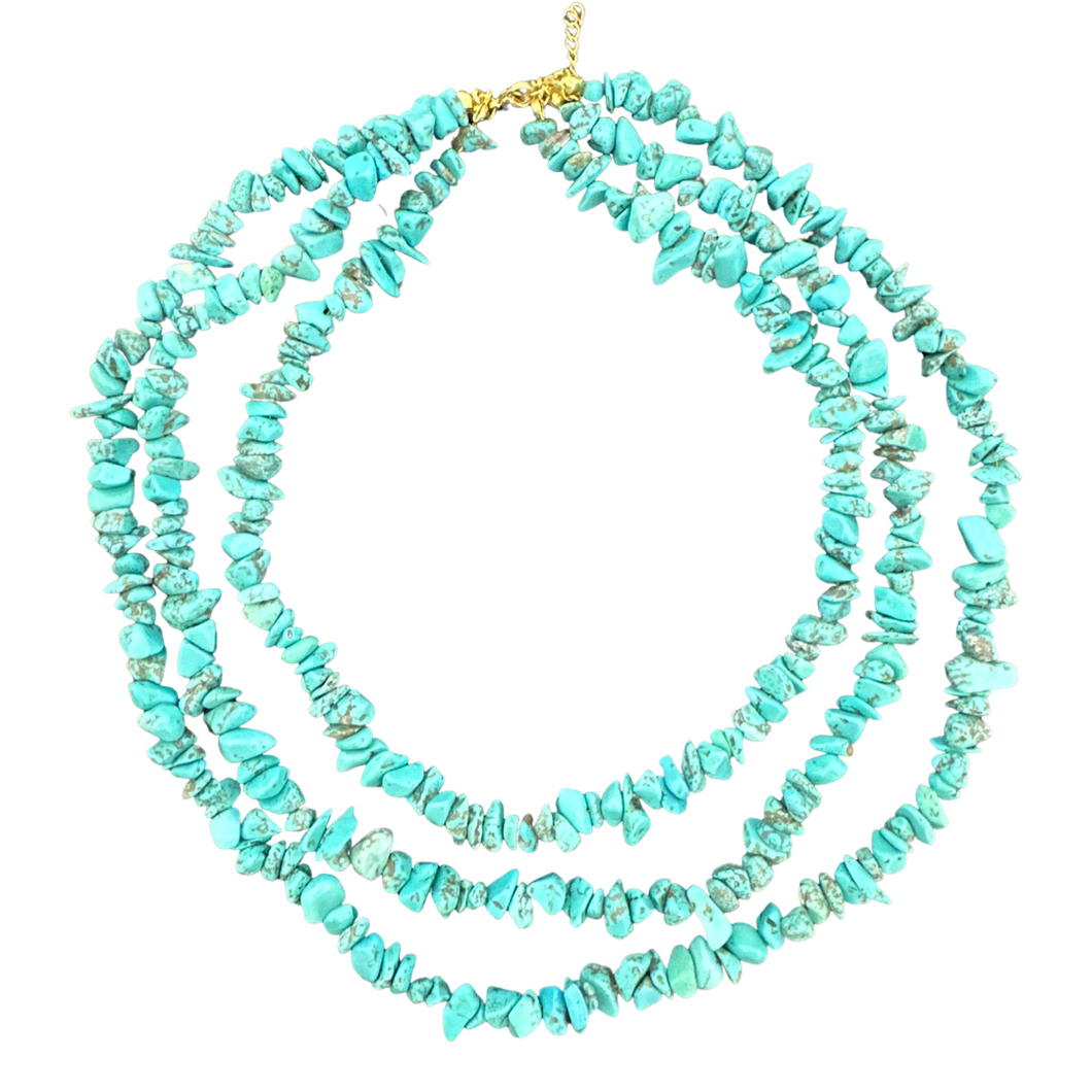 Triple turquoise luxury necklace