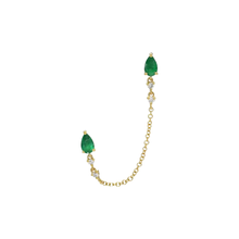 Load image into Gallery viewer, Double earring drop emerald