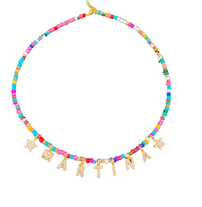 Perle personalizzate Nome collana multicolore