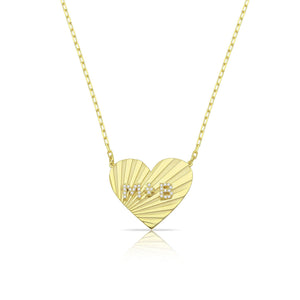 Personalized luxury heart necklace with initials diam