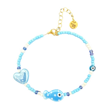 Load image into Gallery viewer, Lucky fish anklet baby blue