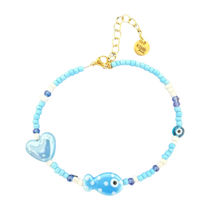 Lucky Fish Anklet Baby Blue