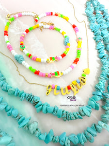 Lucky fish beads necklace neon
