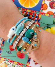 Load image into Gallery viewer, Lucky fish beaded bracelet turquoise
