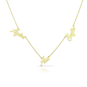 Personalized luxury 3 names necklace handwriting