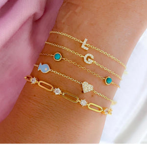 Personalized luxury bracelet with initial diam