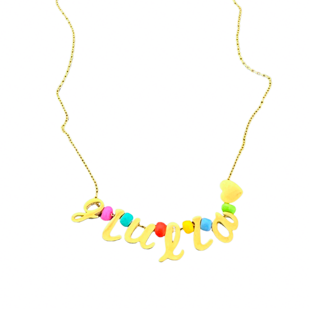 Personalized name color beads necklace new style