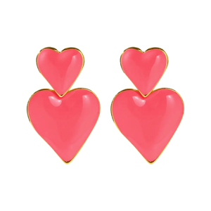 Maxi Hearts earrings fuxia