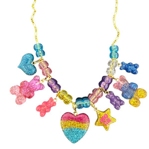 Gummy bears fantasy necklace glitter