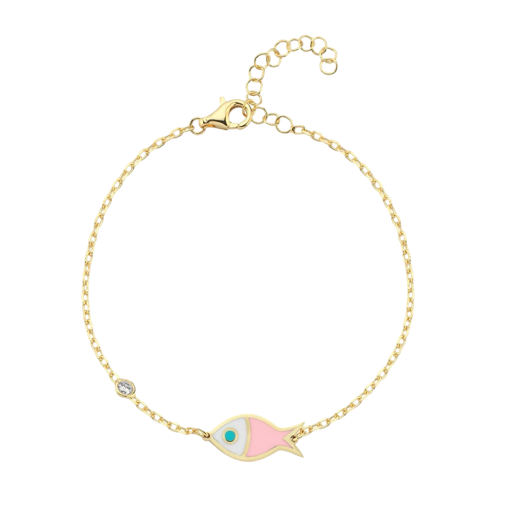 Lucky fish bracelet bicolor pink