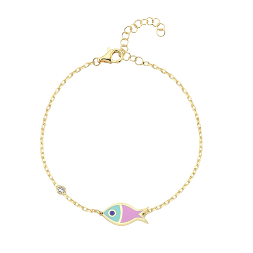 Lucky fish bracelet bicolor purple