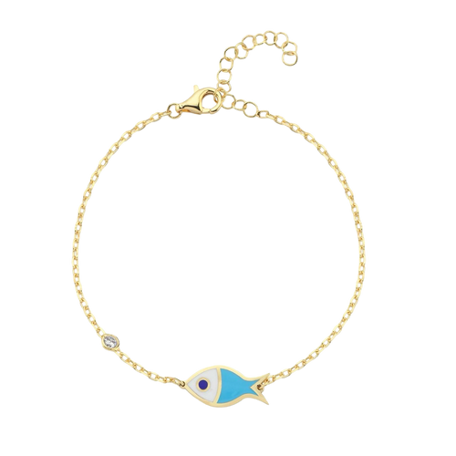 Lucky fish bracelet bicolor blue