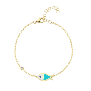 Lucky fish bracelet bicolor turquoise