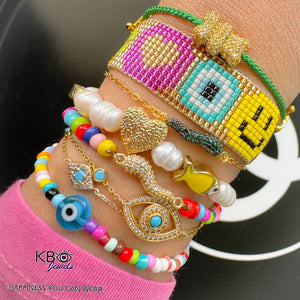 Colorful beads lucky horn bracelet